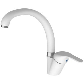 Miscelatore Lavello Cucina Canna Girevole Bianco