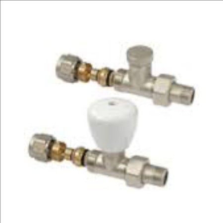 Coppia Valvola Detentore Dritti Attacco Ferro