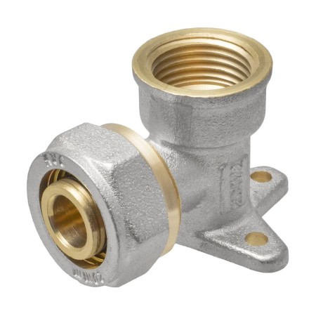 Raccordo Multistrato Gomito Ad Avvitare Con Flangia Filettatura Femmina 1/2 1 