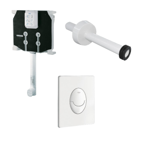Kit Grohe Cassetta Ad Incasso Con Placca Bianca E Canotto