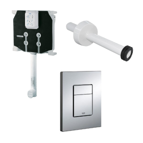 Kit Grohe Cassetta Ad Incasso Con Placca Cromata E Canotto