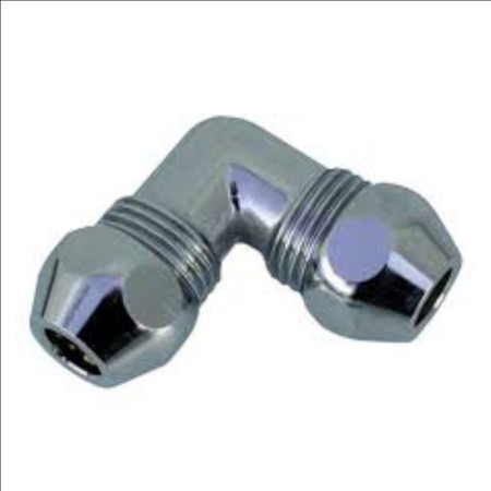 Raccordo Gomito Doppio Ottone Cromato 10 Per 10
